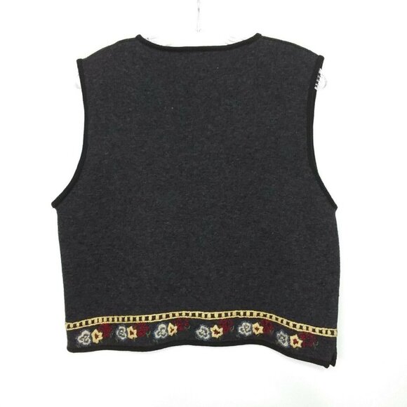 Woolrich VTG Women's Wool Blend Cropped Full-Zip Embroidered Vest - Picture 2 of 7